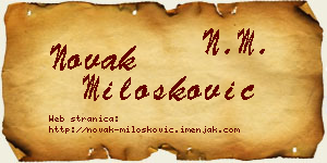 Novak Milošković vizit kartica